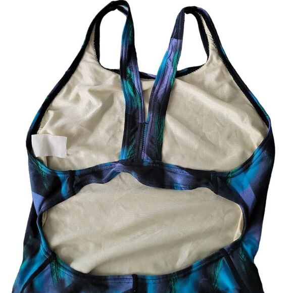 Speedo Blue and Black Women's One-Piece Swimsuit Sz 8 - Picture 8 of 9